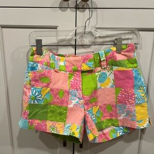 Lilly Pulitzer size 2 patchwork shorts excellent condition no flaws!